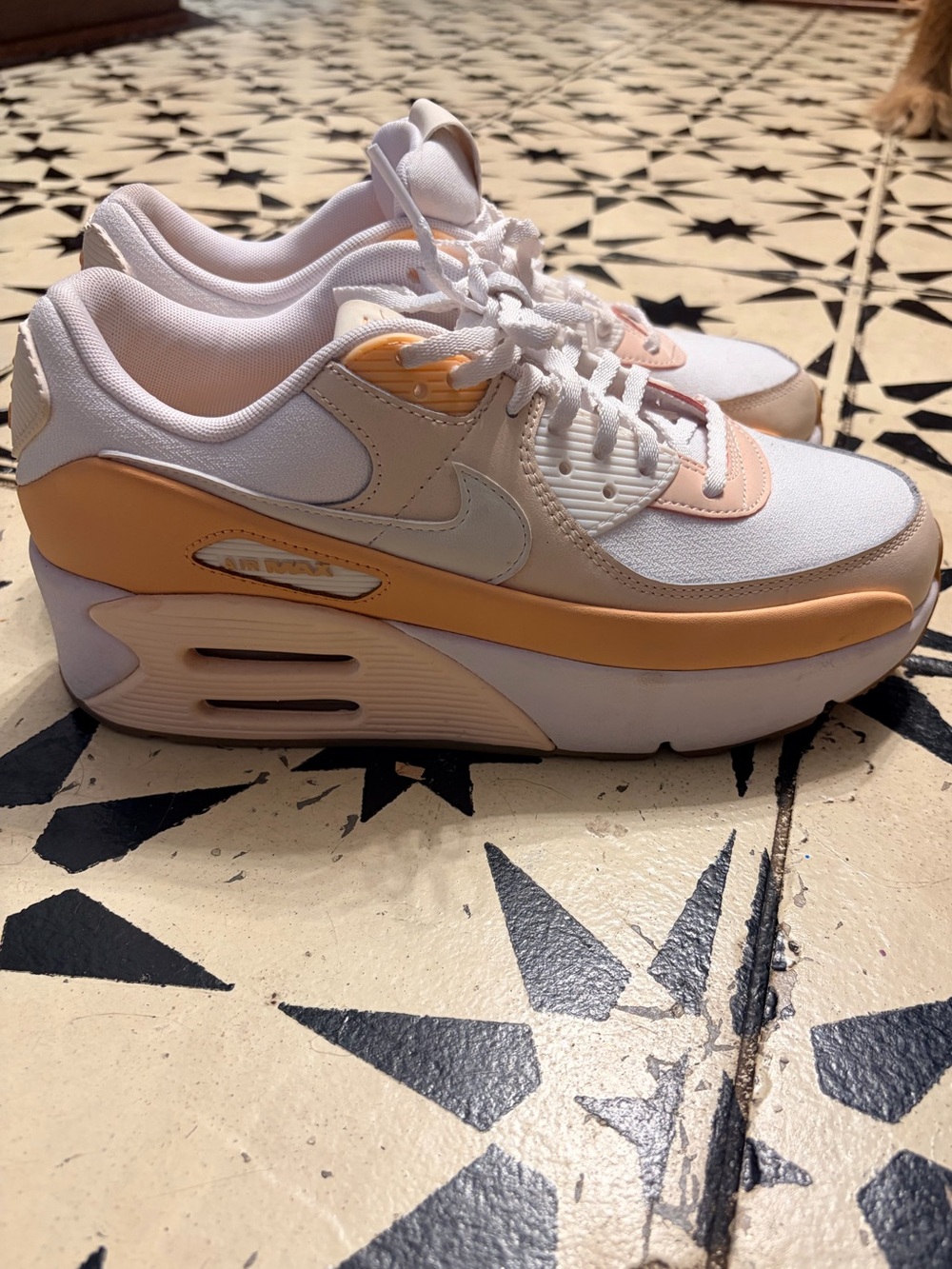 Nike Women's White & Peach Low-Top Sneakers